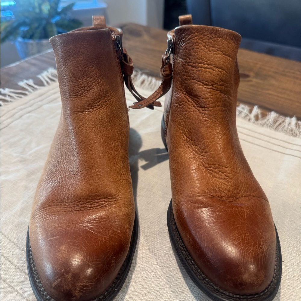 Franco Sarto Women's Brown Leather Ankle Booties
